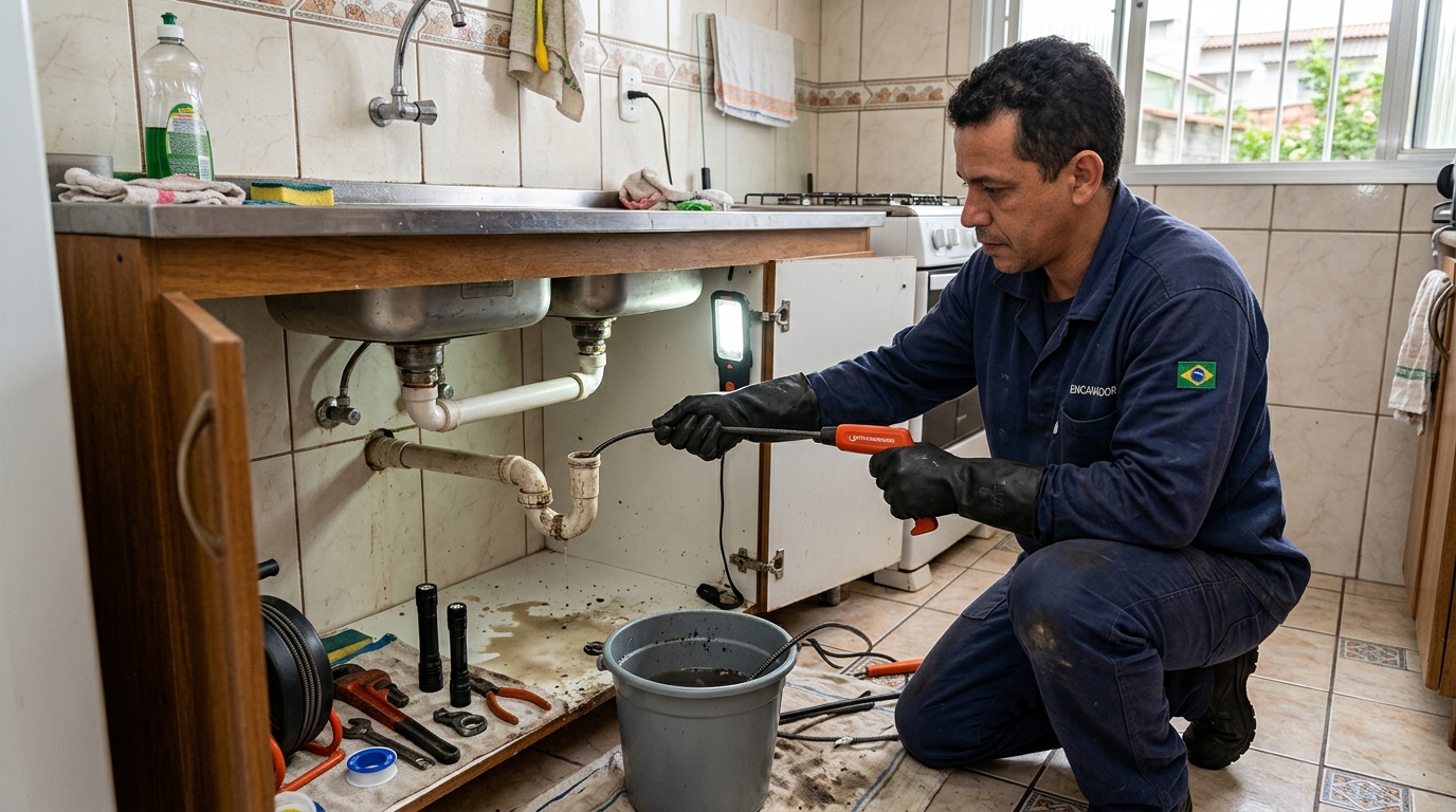 Equipe de desentupimento de canos em Porto Velho-RO