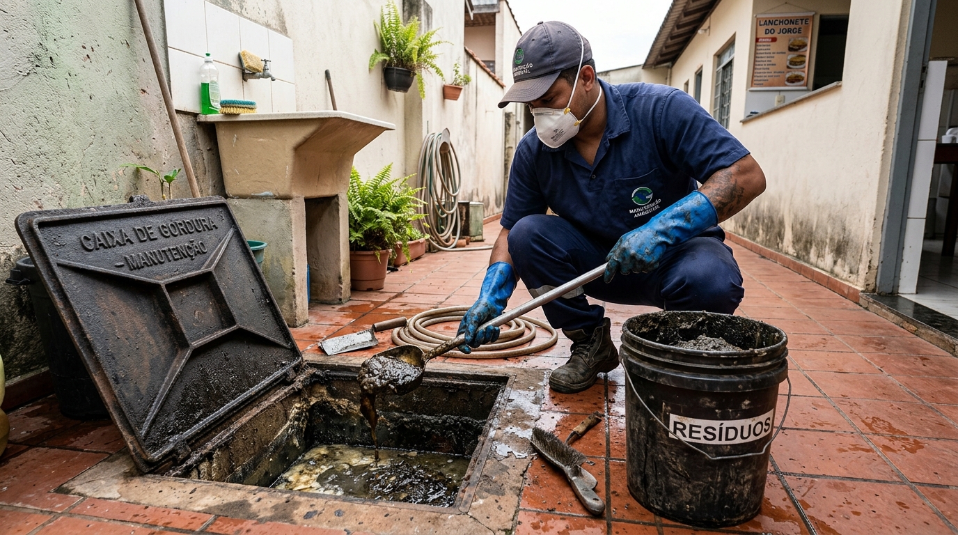 Remoção de lodo de caixa de gordura em Porto Velho-RO